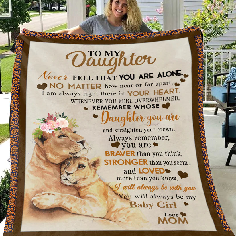 To My Daughter-Naver Feel That You Are -Premium Mink Sherpa Blanket 50x60 SALE price $49.95 USD