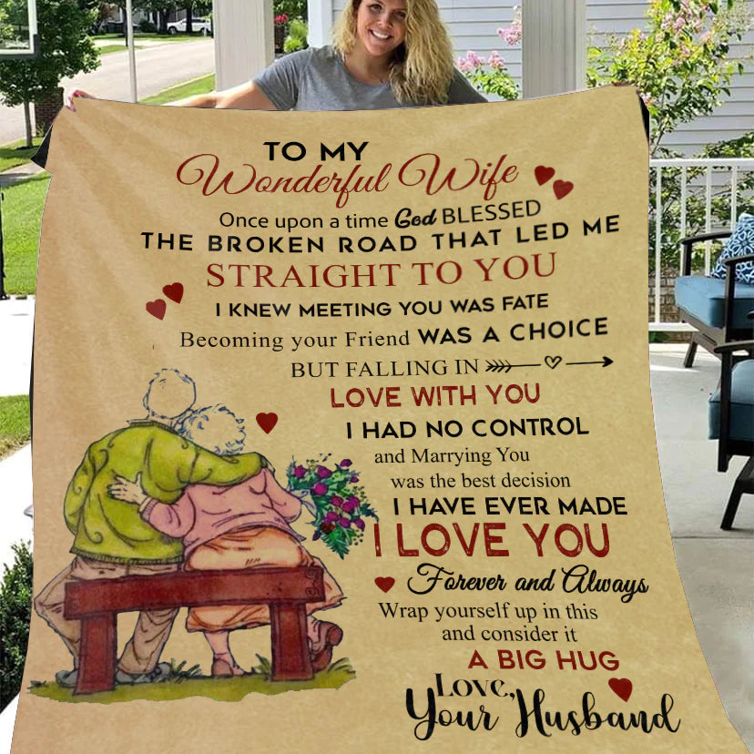 To My Wonderful Wife - Once Upon a Time Premium Mink Sherpa Blanket 50x60 SALE price $49.95 USD