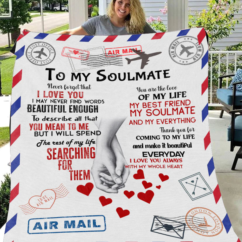 To My Soulmate - My Best Friend Premium Mink Sherpa Blanket 50x60