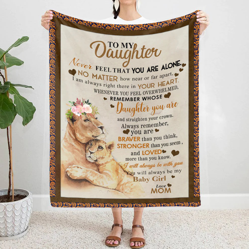 To My Daughter-Naver Feel That You Are -Premium Mink Sherpa Blanket 50x60 SALE price $49.95 USD