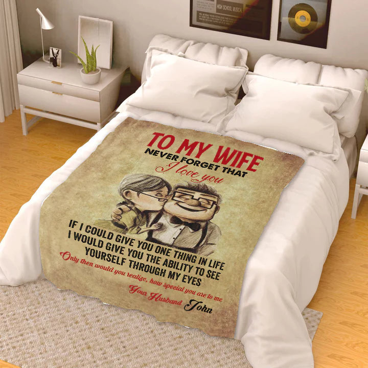 To My Wife-Never Forget-Personalized Premium Mink Sherpa Blanket 50x60