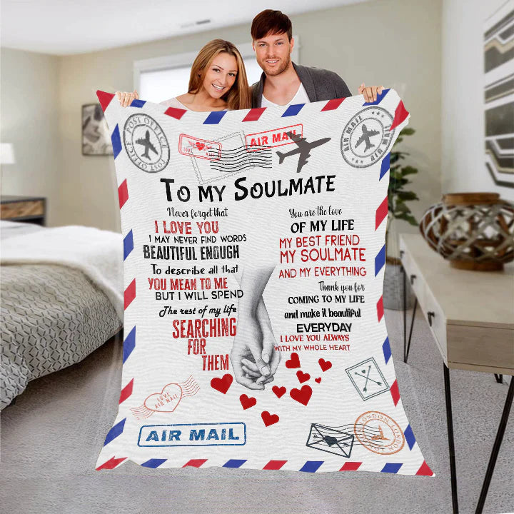 To My Soulmate - My Best Friend Premium Mink Sherpa Blanket 50x60