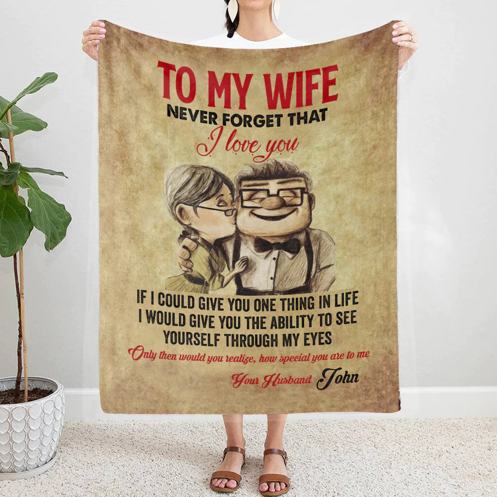 To My Wife-Never Forget-Personalized Premium Mink Sherpa Blanket 50x60