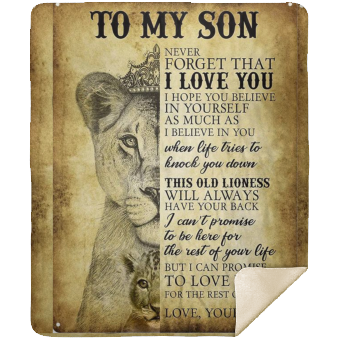 To My Son Believe King-MOM -Premium Mink Sherpa Blanket 50x60 SALE price $49.95 USD