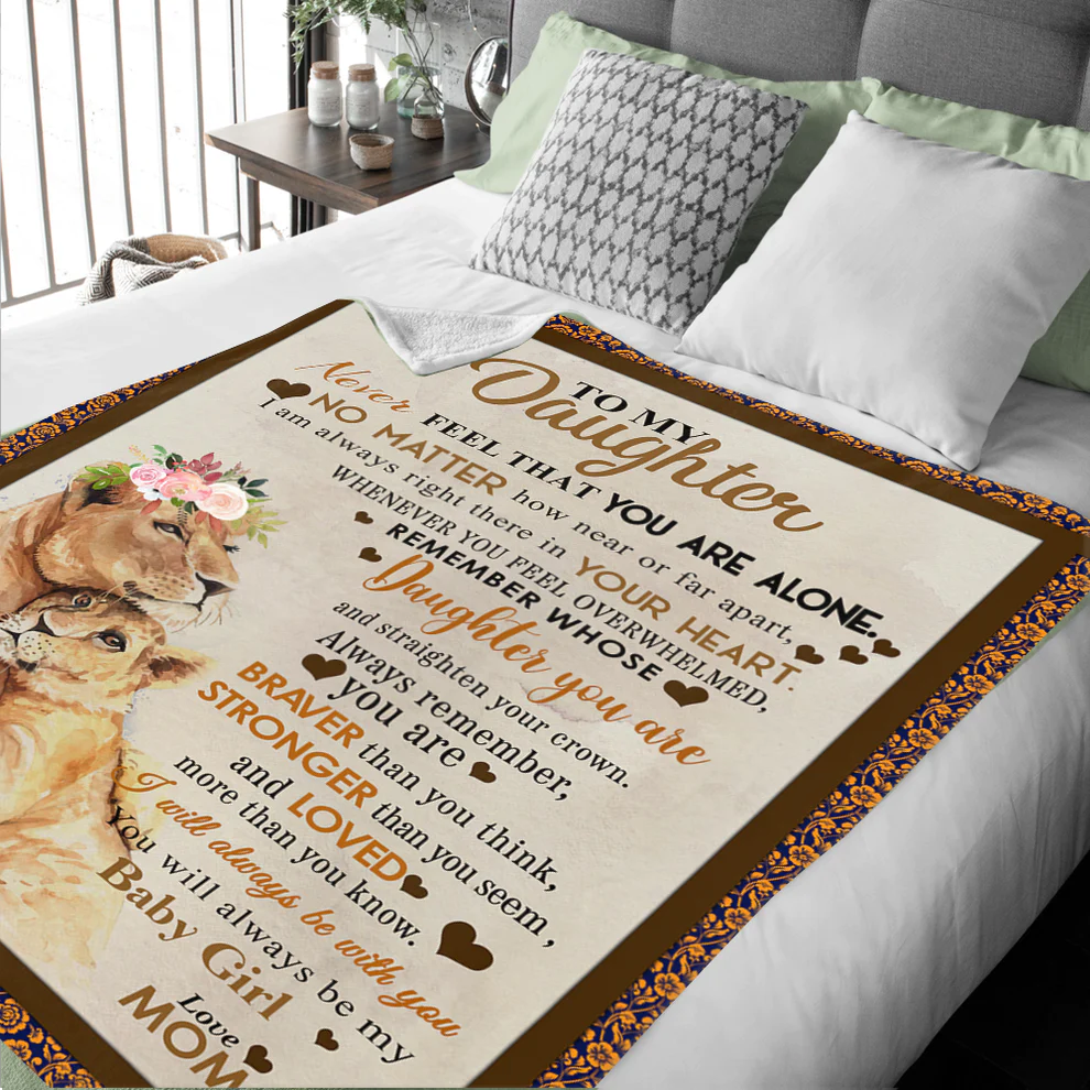To My Daughter-Naver Feel That You Are -Premium Mink Sherpa Blanket 50x60 SALE price $49.95 USD