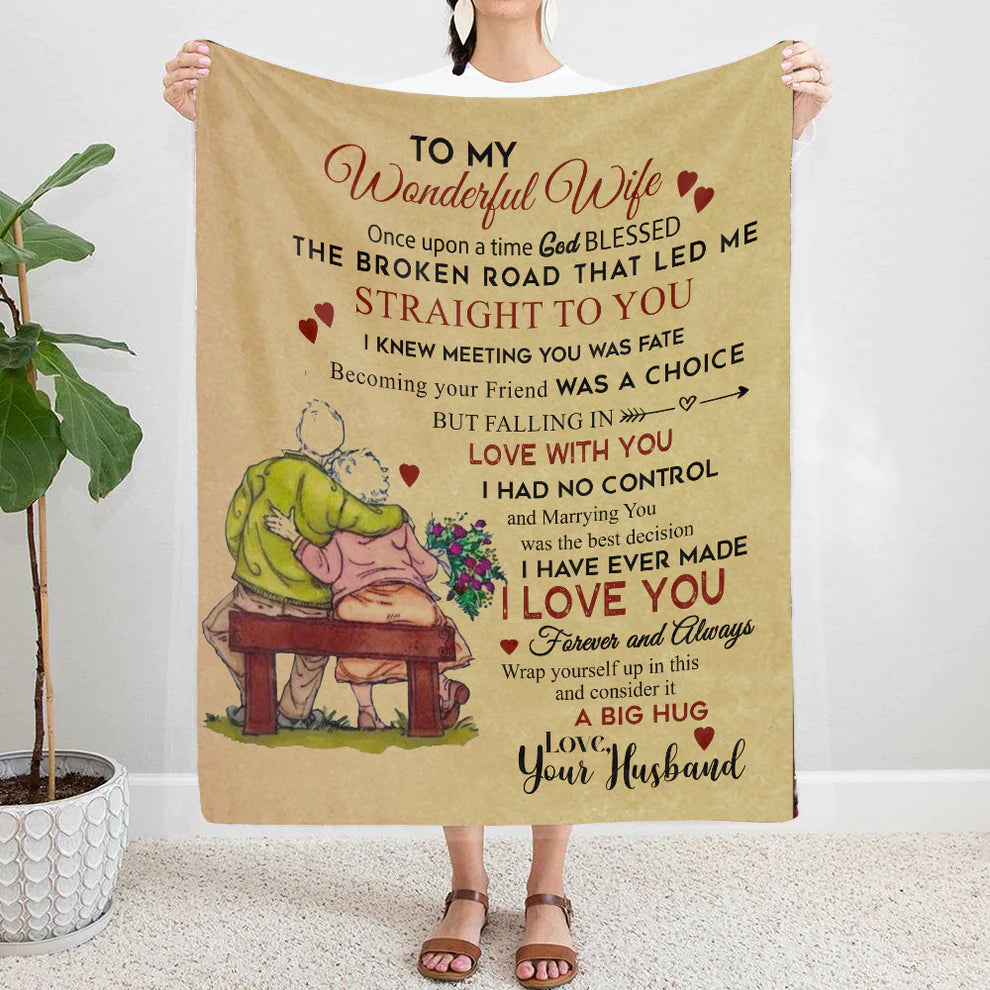 To My Wonderful Wife - Once Upon a Time Premium Mink Sherpa Blanket 50x60 SALE price $49.95 USD