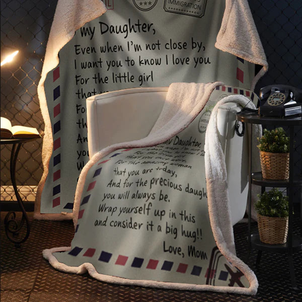 To My Daughter - Even When I'm -Love Dad Premium Mink Sherpa Blanket 50x60 SALE price $49.49 USD