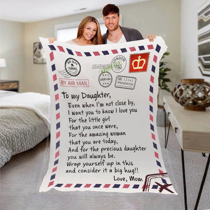 To My Daughter - Even When I'm -Love Dad Premium Mink Sherpa Blanket 50x60 SALE price $49.49 USD