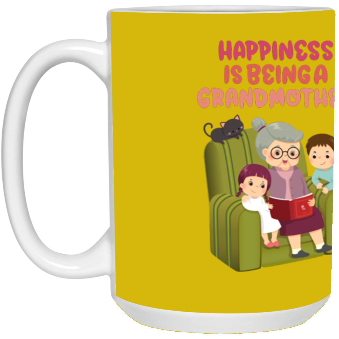 TO MY HAPPINESS IS BEING A GRANDMOTHER-MUGS 15 oz. White Mug