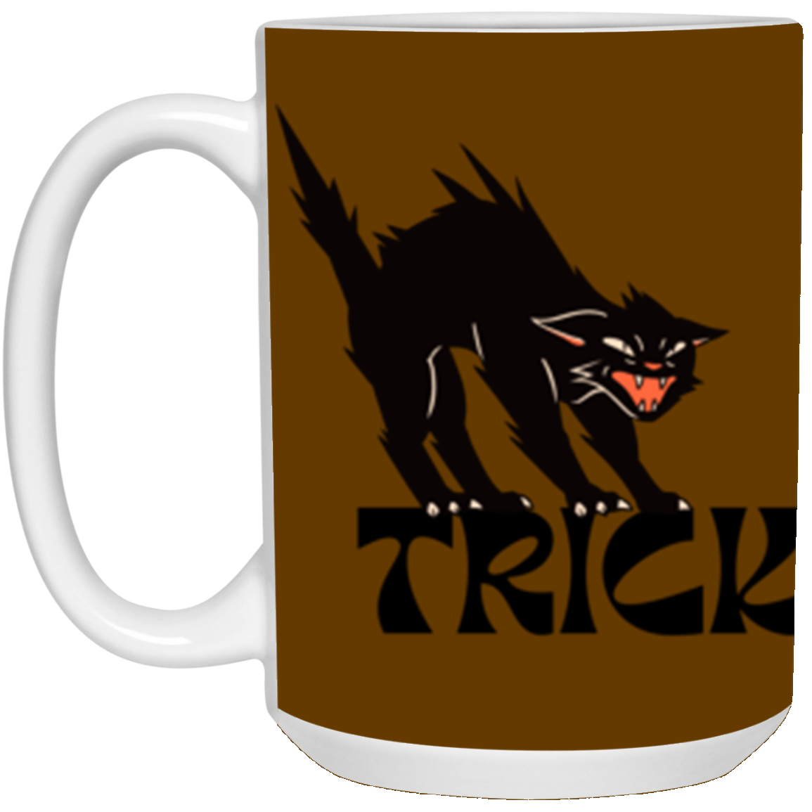 #-Orange & Black Cat Halloween 15oz-Mug