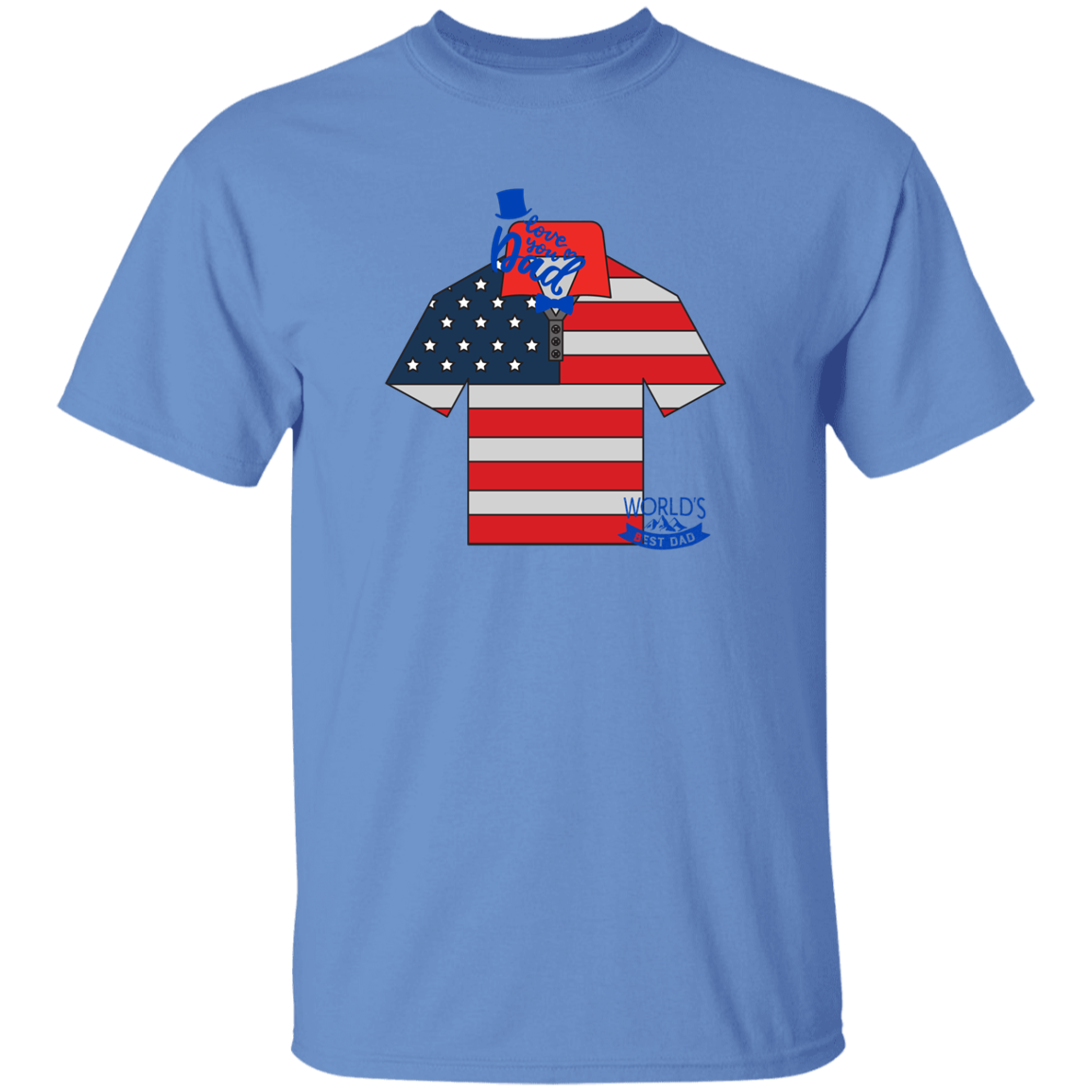 I LOVE U DAD-SHIRT W. FLAG COLOR-T SHIRT