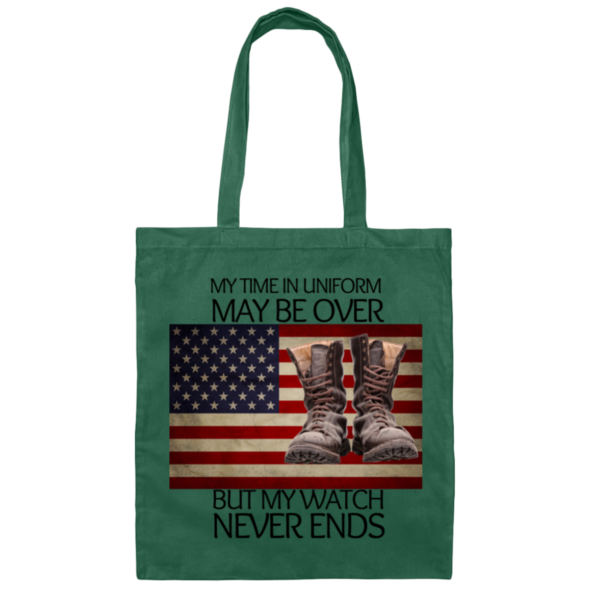 #5-My Time In Uniform May Be Over But My Watch Never Ends-Cotton Canvas Bag
