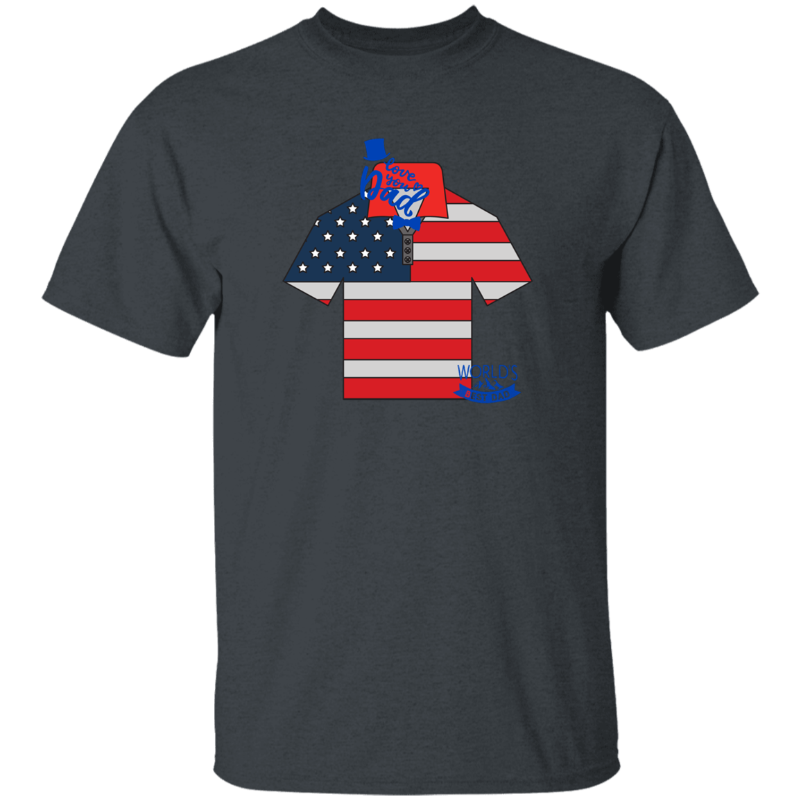 I LOVE U DAD-SHIRT W. FLAG COLOR-T SHIRT