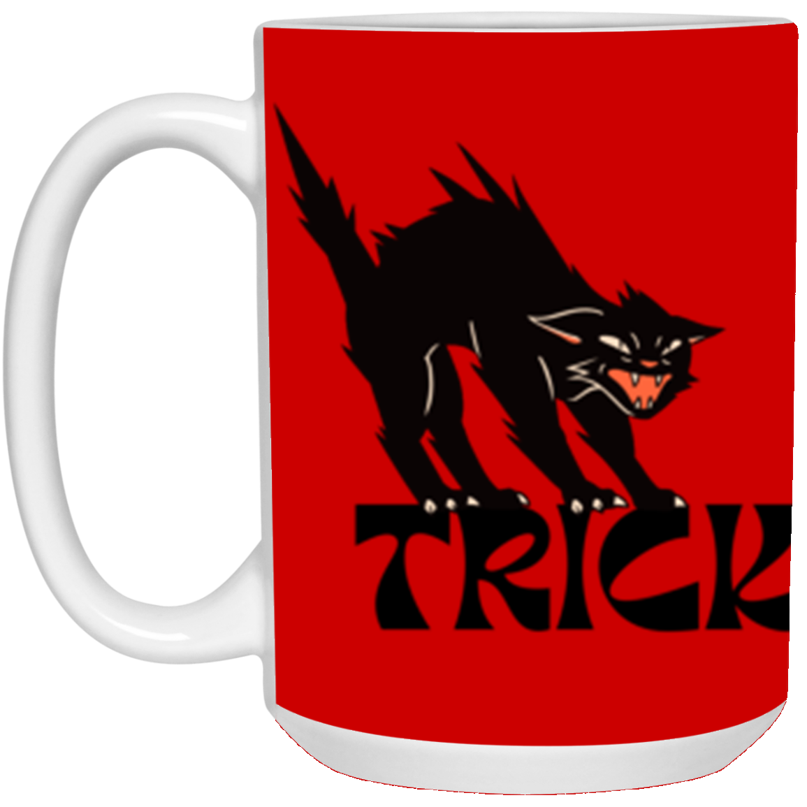 #-Orange & Black Cat Halloween 15oz-Mug