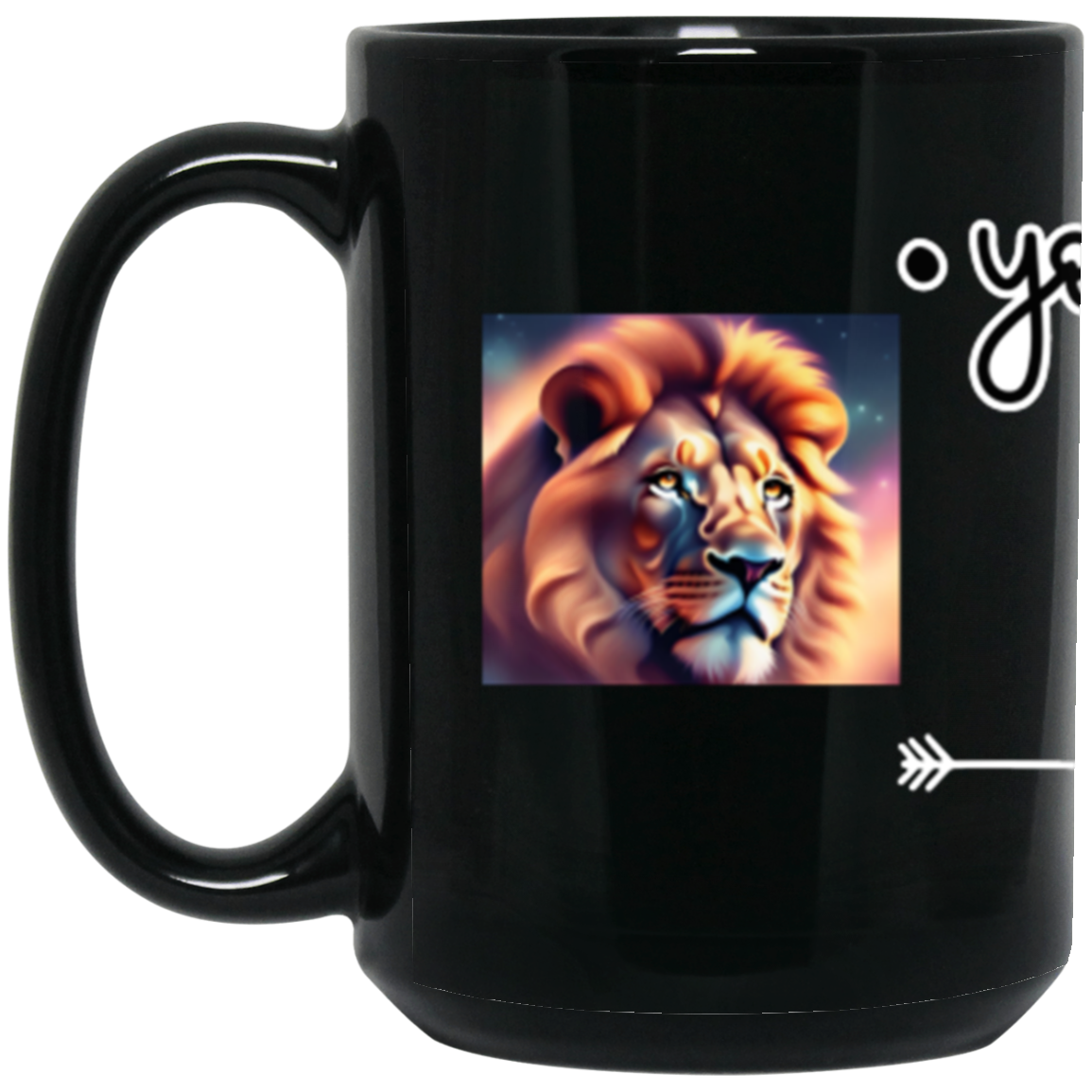 2-Lion Head I Love My Pet-BM15OZ 15 oz. Black Mug