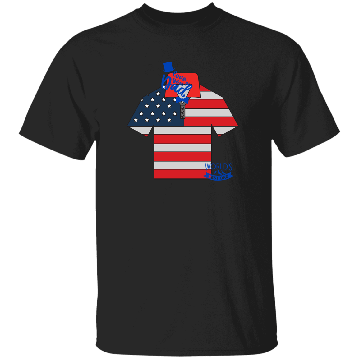 I LOVE U DAD-SHIRT W. FLAG COLOR-T SHIRT