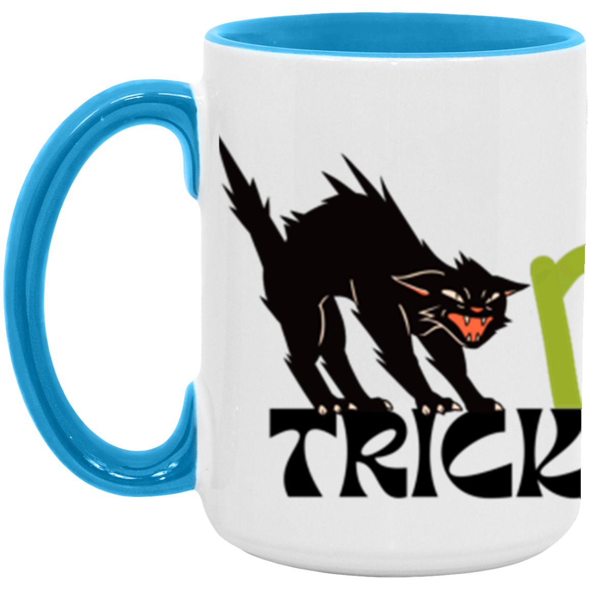 Orange and Black-Cat Pot Of Gold Halloween-15 oz Mug-Cup