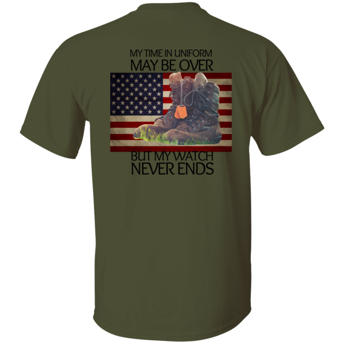 #4-My Time In Uniform May Be Over But My Watch Never Ends-T-SHIRT