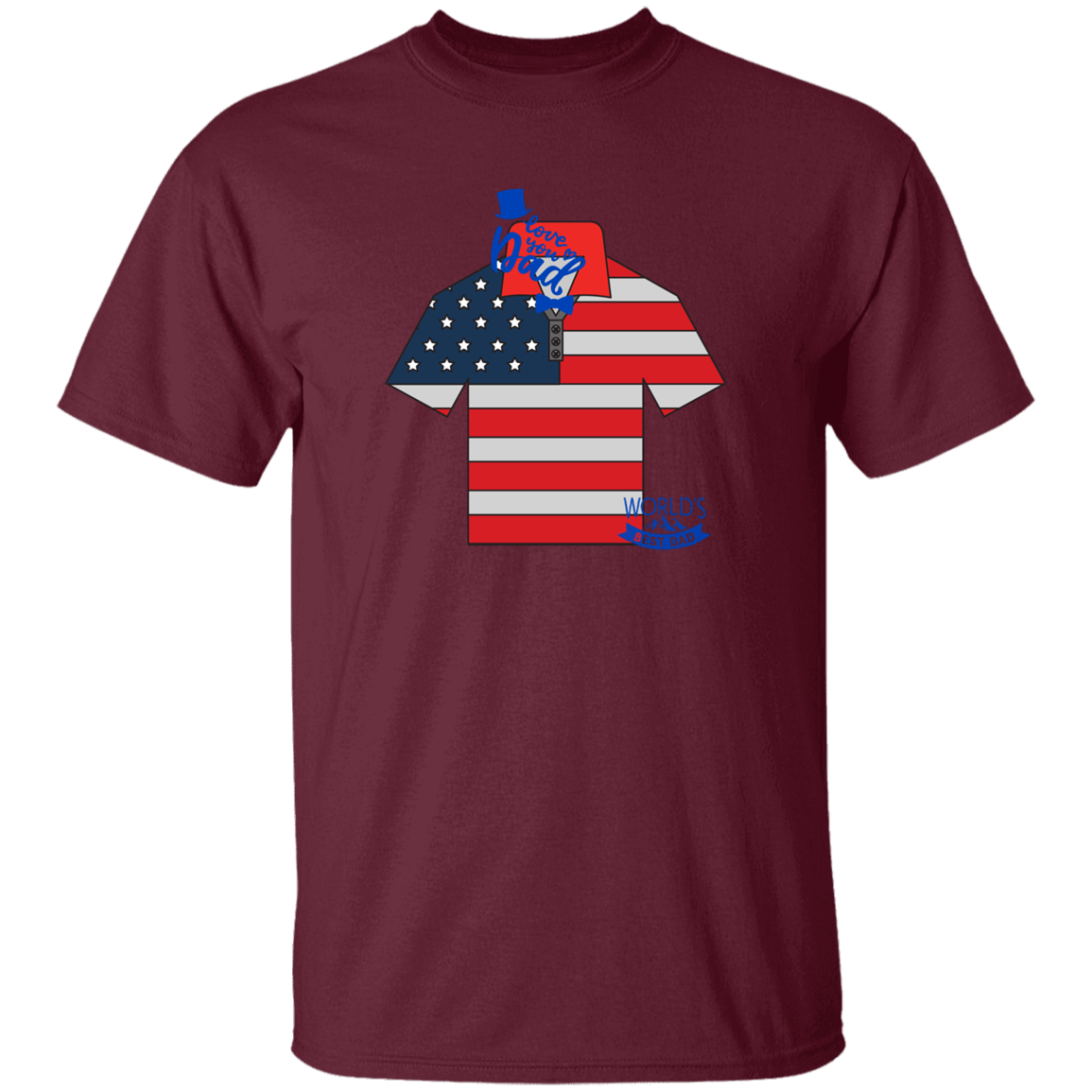 I LOVE U DAD-SHIRT W. FLAG COLOR-T SHIRT