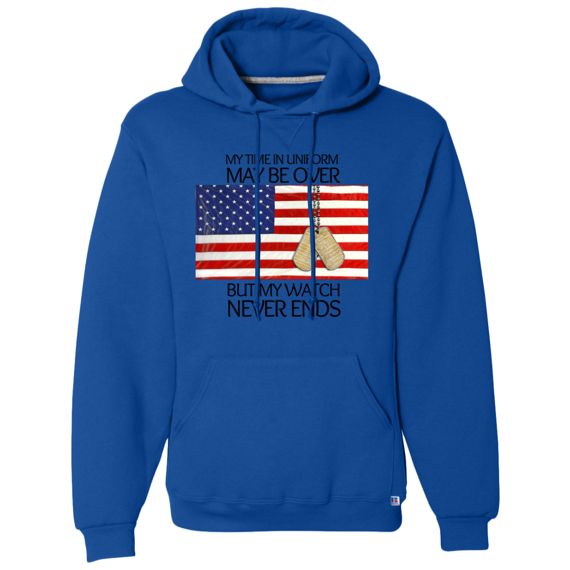 'My Time in Uniform Never Ends-Black Hoodie