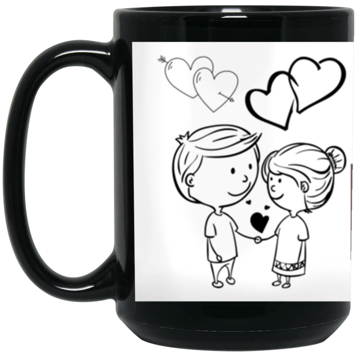 25 Happy Anniversary-BM 15 oz. Black Mug