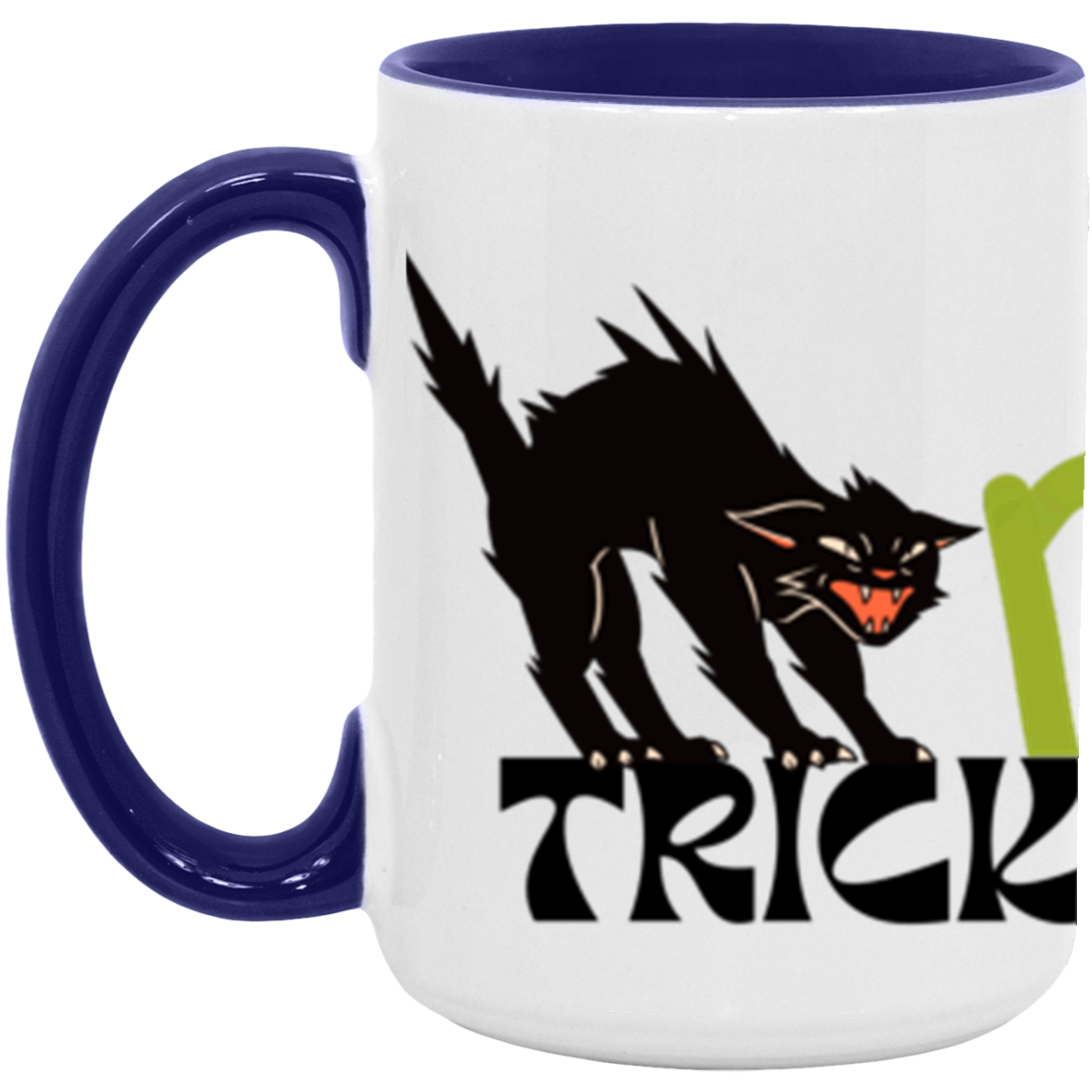 Orange and Black-Cat Pot Of Gold Halloween-15 oz Mug-Cup