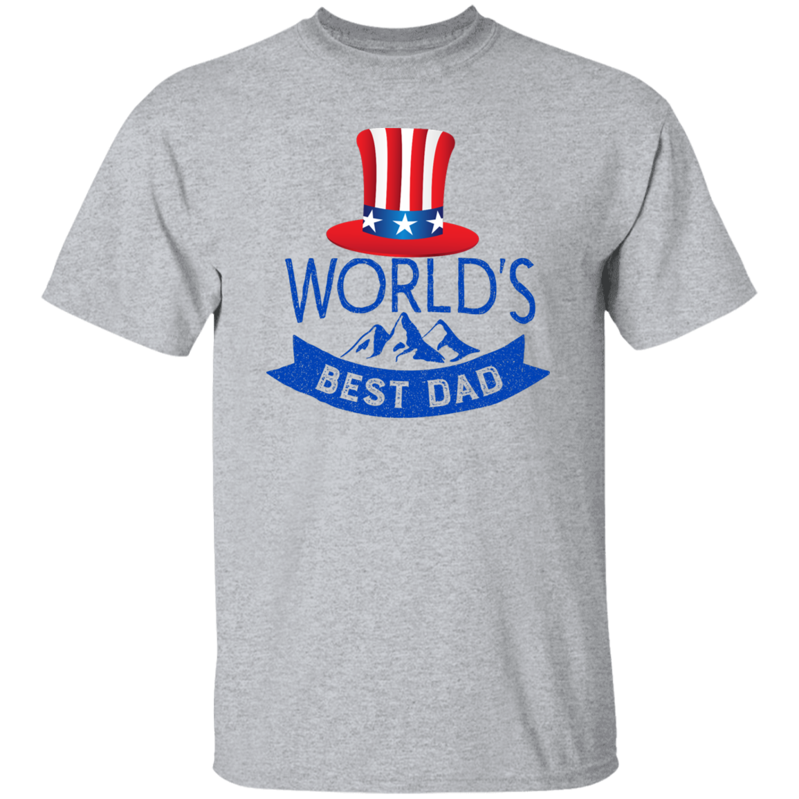 WORLDS BEST DAD W. FLAG COLOR-T-Shirt
