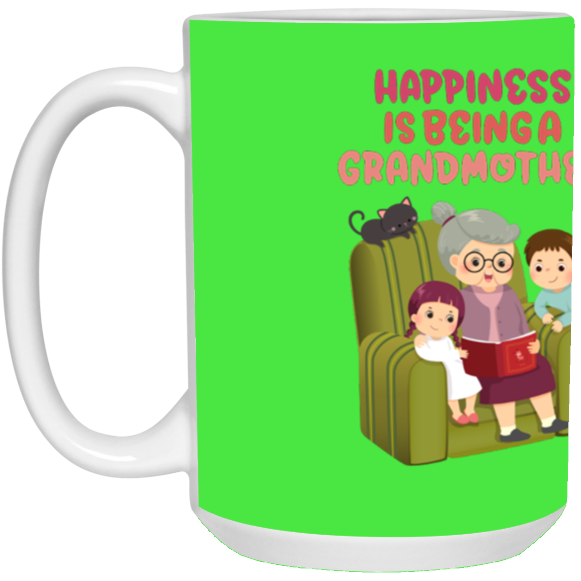 TO MY HAPPINESS IS BEING A GRANDMOTHER-MUGS 15 oz. White Mug