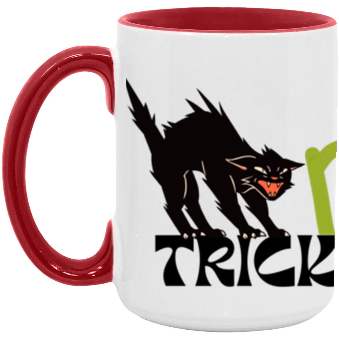 Orange and Black-Cat Pot Of Gold Halloween-15 oz Mug-Cup