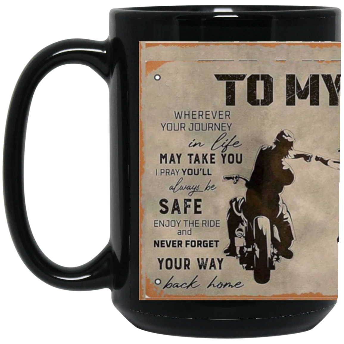 To My Son DAD 15oz Black Gloss Mug