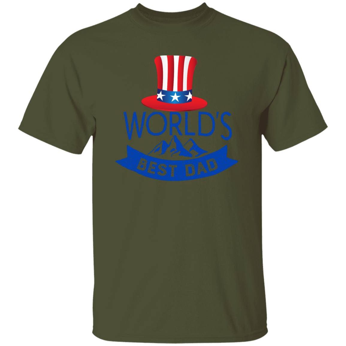 WORLDS BEST DAD W. FLAG COLOR-T-Shirt