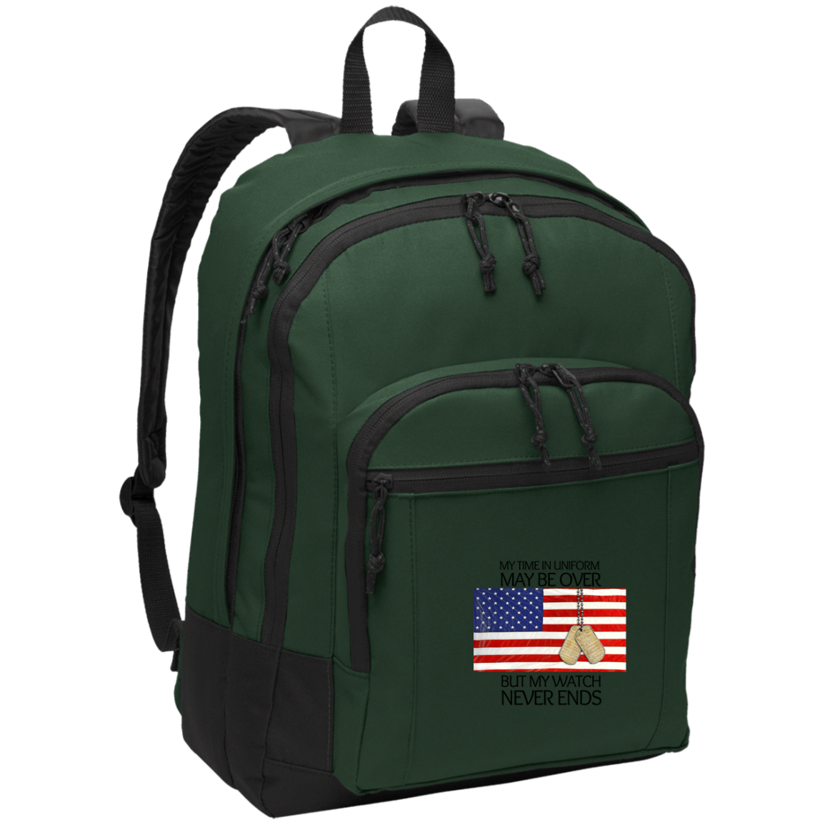 My Time in Uniform May Be Over but My Watch Never Ends-Denier Canvas Padded Backpack Bag