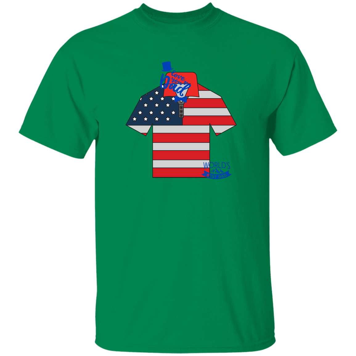 I LOVE U DAD-SHIRT W. FLAG COLOR-T SHIRT