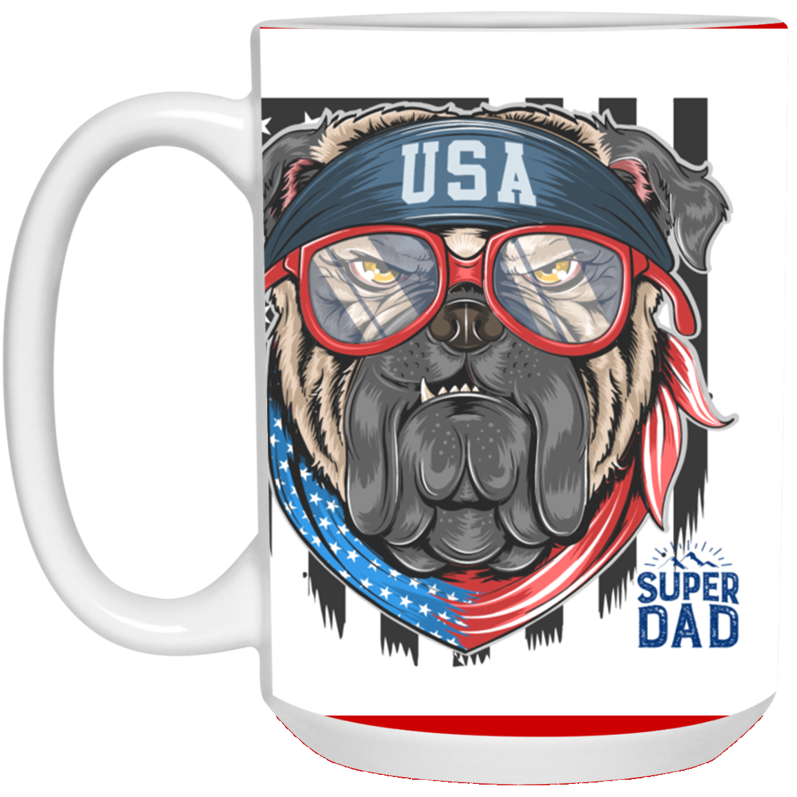 USA BULL-DOG-Super Dad 21504 15 oz. White Mug