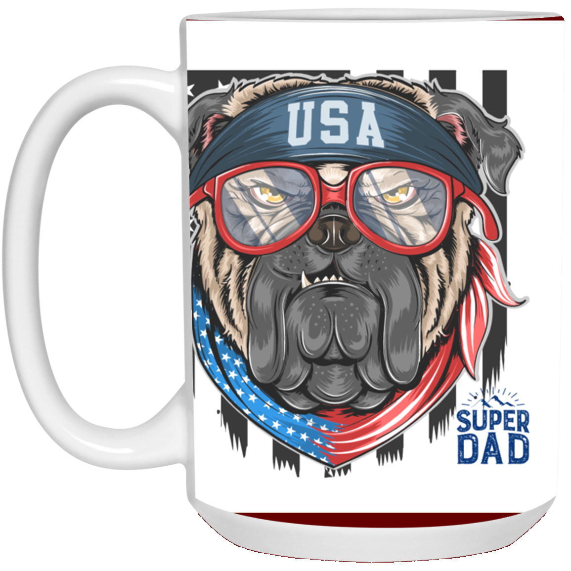 USA BULL-DOG-Super Dad 21504 15 oz. White Mug
