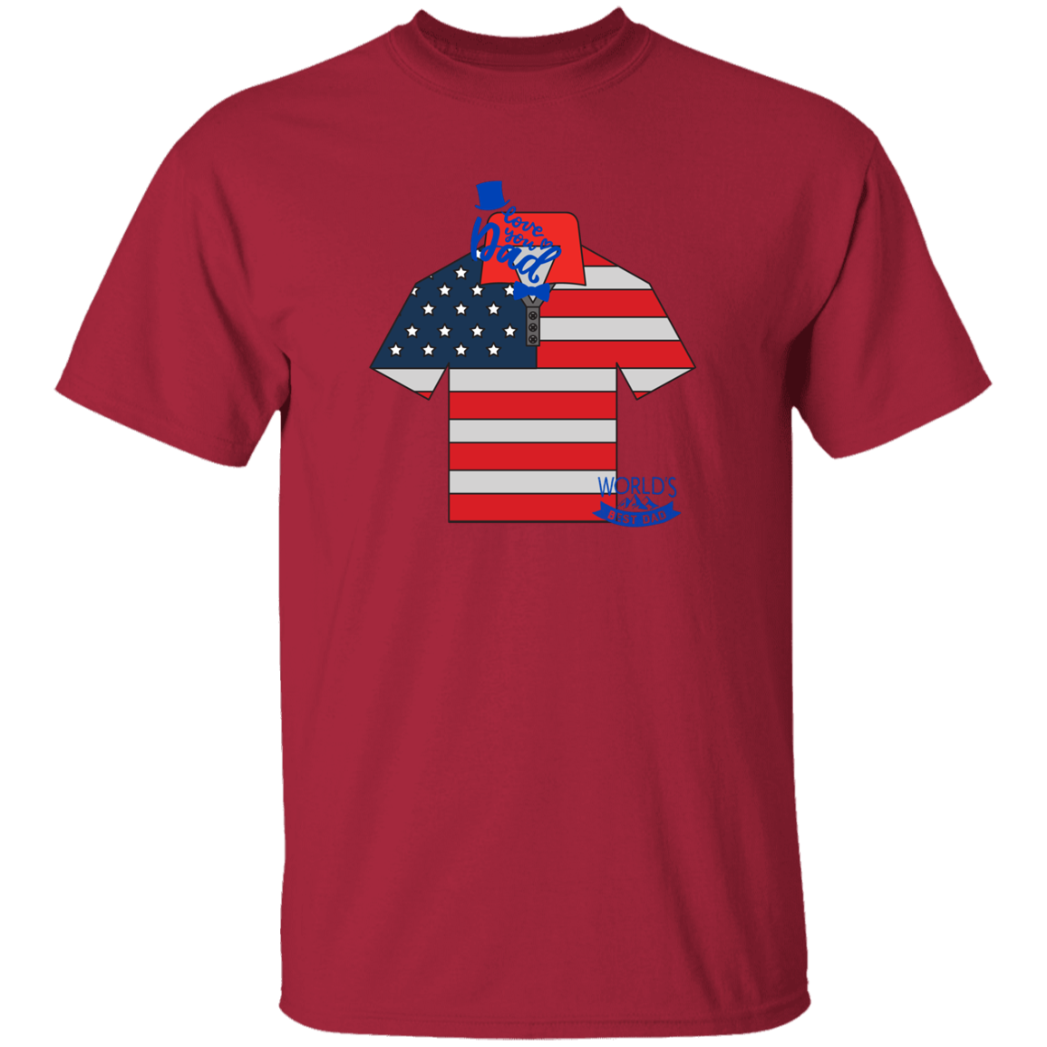 I LOVE U DAD-SHIRT W. FLAG COLOR-T SHIRT