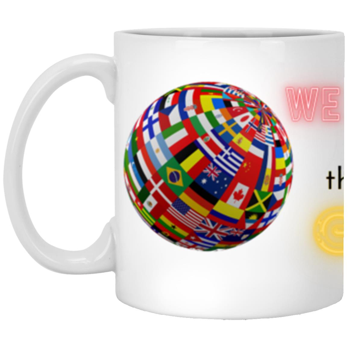 #1-THIS IS PURE GOLD INTERNATIONL GLOBE FLAG 11oz
