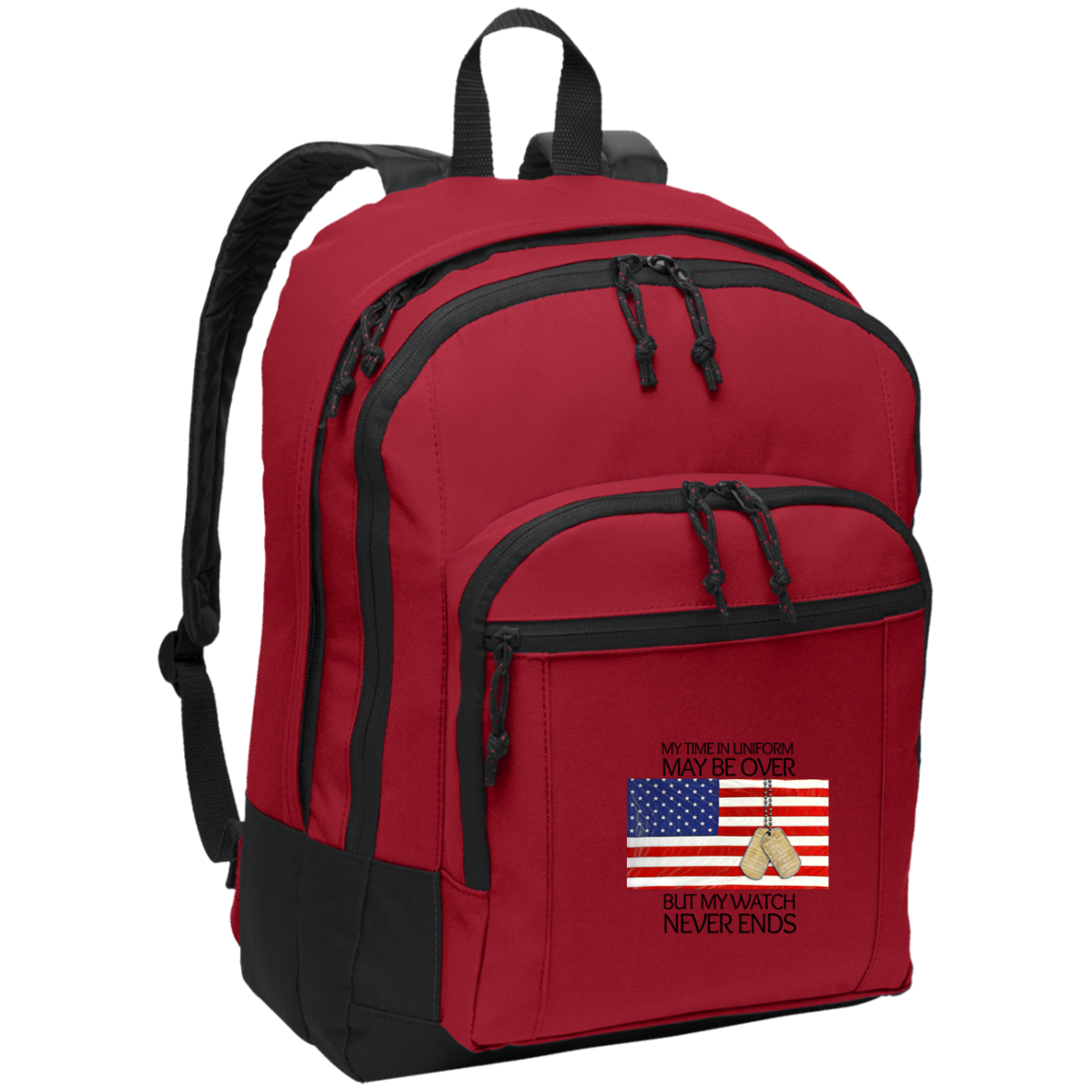 My Time in Uniform May Be Over but My Watch Never Ends-Denier Canvas Padded Backpack Bag