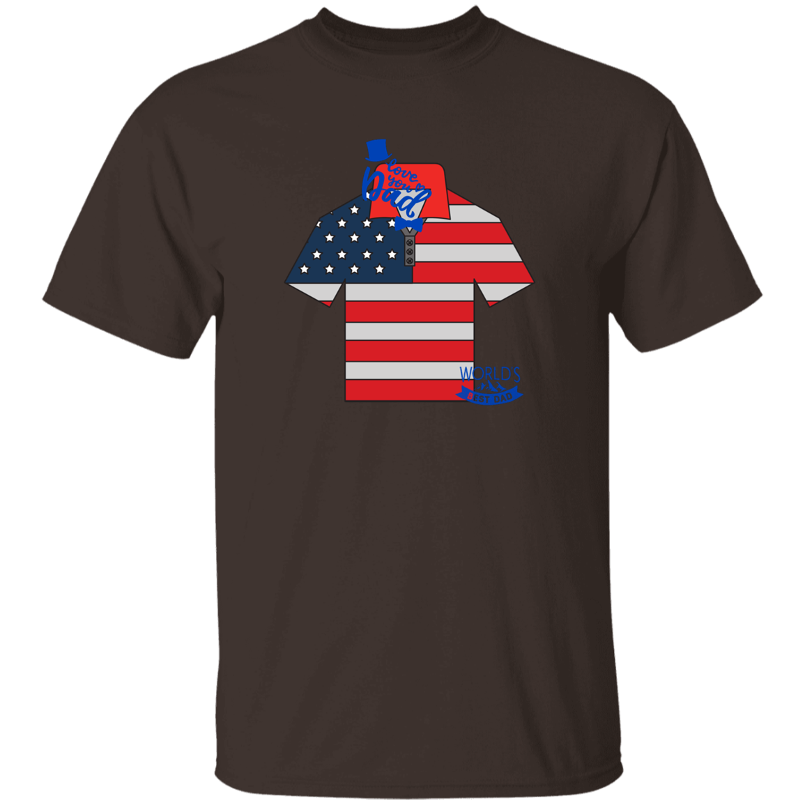 I LOVE U DAD-SHIRT W. FLAG COLOR-T SHIRT
