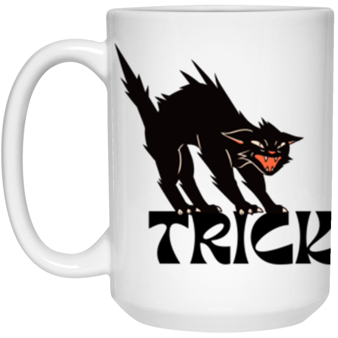 #-Orange & Black Cat Halloween 15oz-Mug
