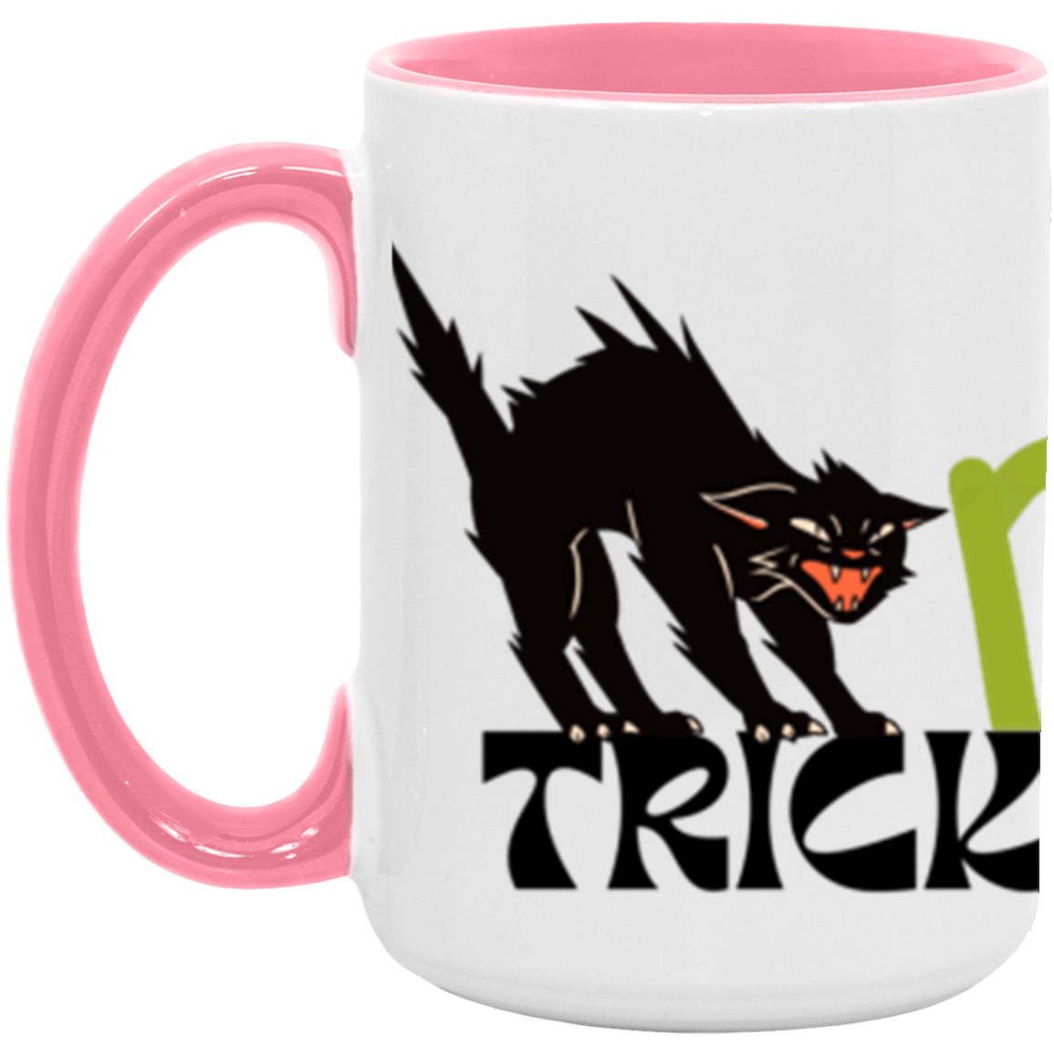Orange and Black-Cat Pot Of Gold Halloween-15 oz Mug-Cup