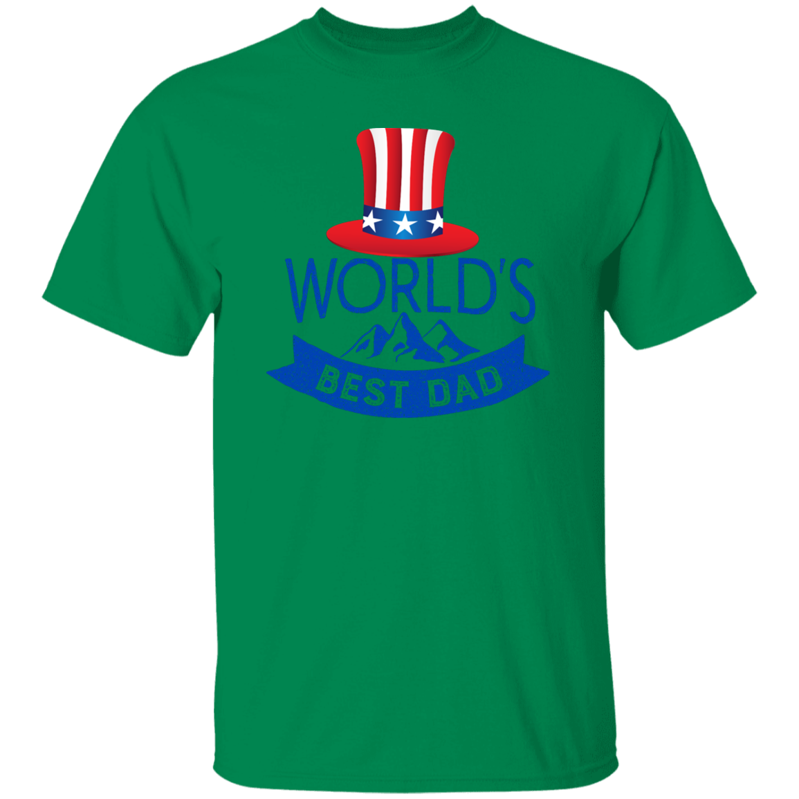 WORLDS BEST DAD W. FLAG COLOR-T-Shirt