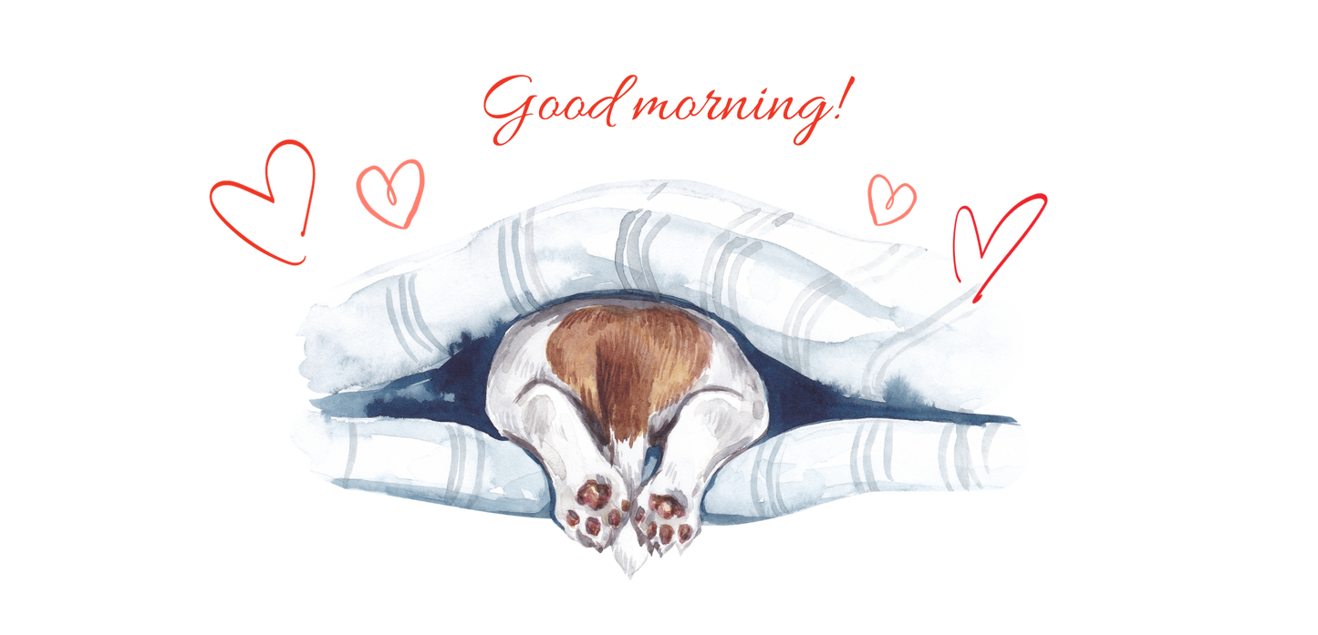 Good morning-Dog 15 oz White Glass Mug