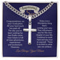 Congratulations Son-Cuban Chain with Artisan Cross Necklace. (Personalizing-the Back) ❤