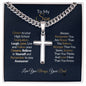 To My Son-Laugh Love Live-Dream Believe-Cuban Chain with Artisan Cross Necklace❤️