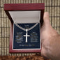 To My Son-Laugh Love Live-Dream Believe-Cuban Chain with Artisan Cross Necklace❤️