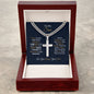 To My Son-Laugh Love Live-Dream Believe-Cuban Chain with Artisan Cross Necklace❤️