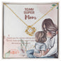 TO MY SUPER MOM-LOVE KNOT NECKLACE
