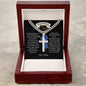 Congratulations Son-Cuban Chain with Artisan Cross Necklace.