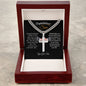 Congratulations Son-Cuban Chain with Artisan Cross Necklace